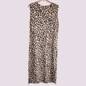 Equipment Femme Women’s Silk Sleeveless Sheath Dress/Cover up Maxi side slits M